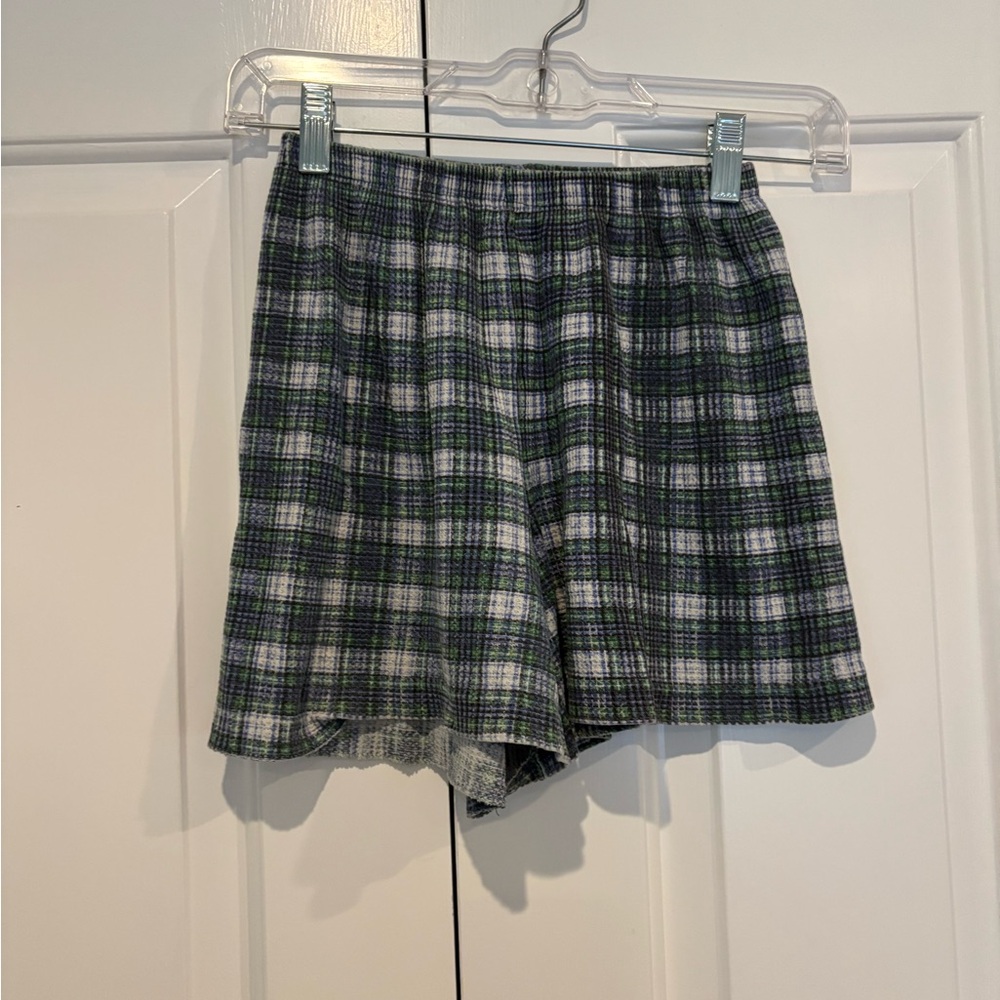 Vintage 90s Plaid Green and White Shorts 💚🤍💚
